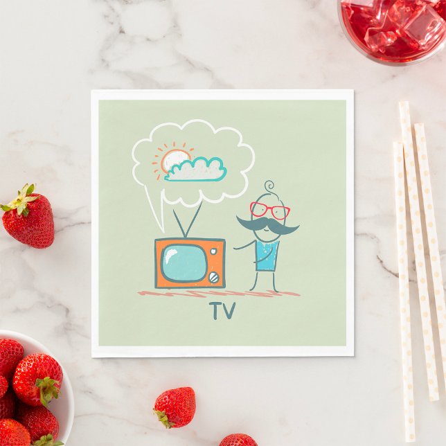 Guardanapo De Papel Homem E Sua Televisão (Criador carregado)