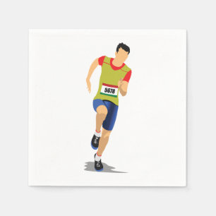 Guardanapo De Papel Homem Executando Papel de atletismo Napkins