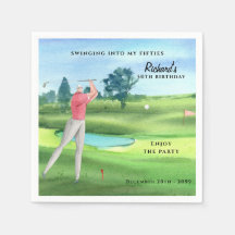 Homem Jogador de Golfe Balançando Cinquenta Aniver