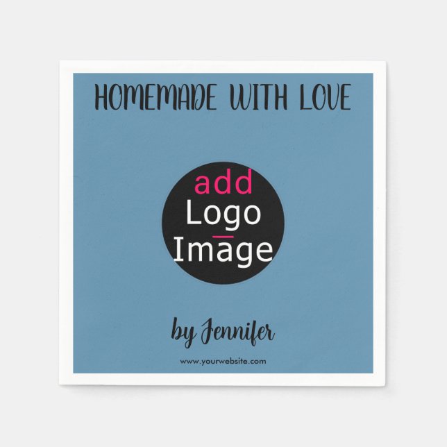 Guardanapo De Papel Homemade com Na moda de Amor Azul (Frente)