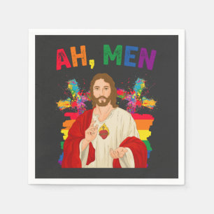Guardanapo De Papel Homens Engraçados LGBT Orgulho gay Jesus Cristão