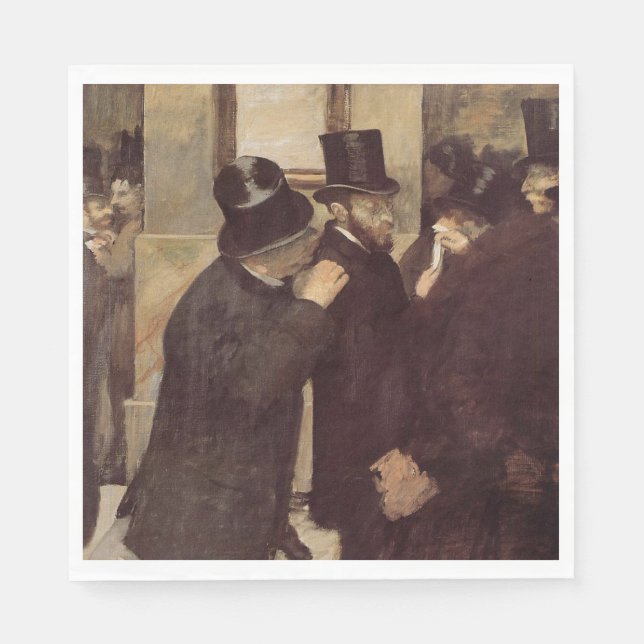 Guardanapo De Papel Homens ricos na bolsa (por Edgar Degas) (Frente)