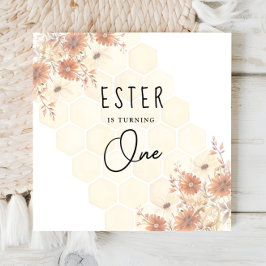 Guardanapo De Papel Honey Boho Wildflower Gênero Neutro Aniversário