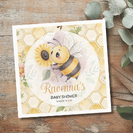 Guardanapo De Papel Honeycomb Floral Bee Personalized Baby Shower