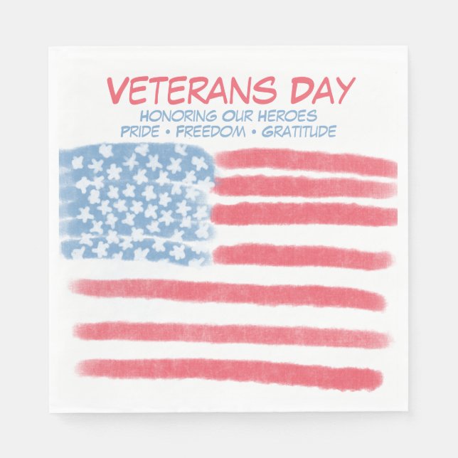 Guardanapo De Papel Honoring Heroes | Veterans Day Celebration (Frente)