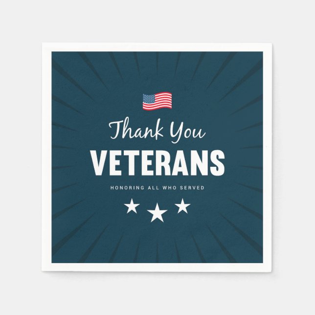 Guardanapo De Papel Honrando todos os que serviram (Frente)