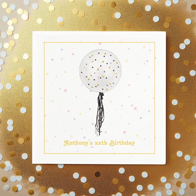 Guardanapo De Papel Hooray, é o meu dia! Balão de festa de aniversário (Hooray, It’s My Day! Birthday Party Balloon Napkins)