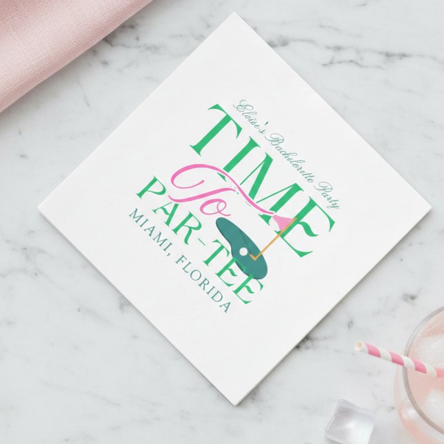 Guardanapo De Papel Hora da Festa de Golf Solteira (Time to Par-Tee Golf Bachelorette Napkins)