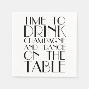 Guardanapo De Papel Hora de Beber Champanhe e Dançar na Mesa