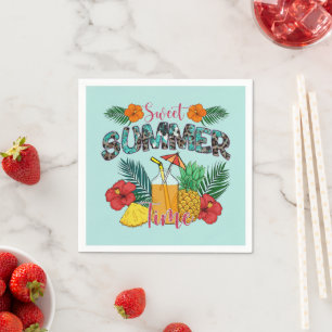 Guardanapo De Papel Hora de Verão Doce Frutas Tropicais e Florais