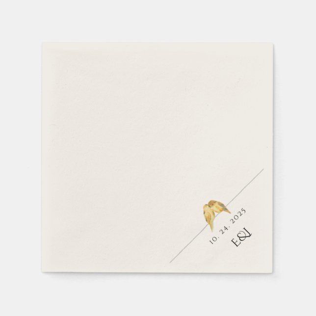 Guardanapo De Papel Hora do Cocktail de Pássaros do Amor (Frente)