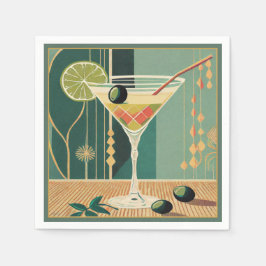 Guardanapo De Papel Hora do Coquetel Martini Moderno de Meados do Sécu