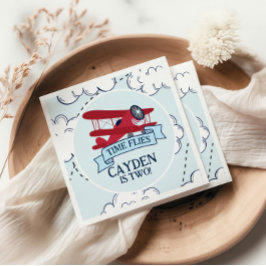 Guardanapo De Papel Hora do Voo Avião Aniversário