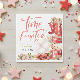 Guardanapo De Papel Hora quatro, quarto aniversário para crianças