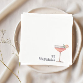 Guardanapo De Papel Horário de Casamento Personalizado de Napkins Rosa
