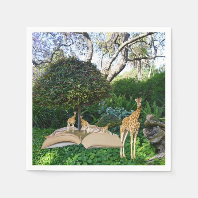 Guardanapo De Papel Horário do Livro da História de Giraffe, (Frente)