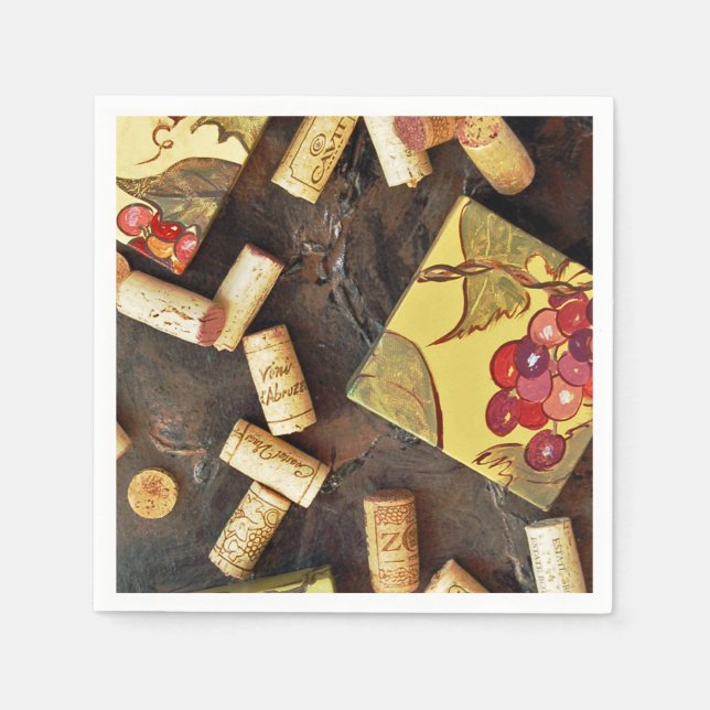 Guardanapo De Papel Horário do Vinho Coquetel Napkins (Frente)