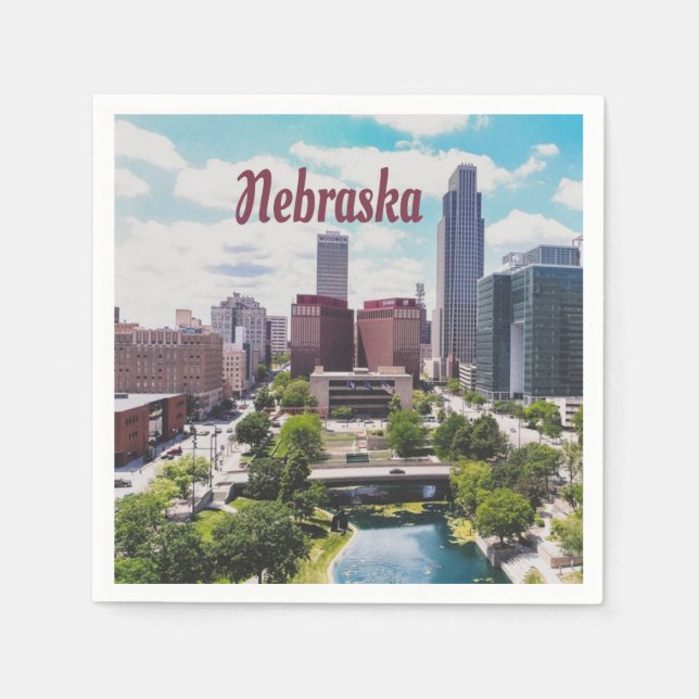 Guardanapo De Papel Horizonte de Nebraska City Omaha (Frente)