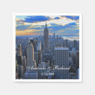 Guardanapo De Papel Horizonte de Nova York ao final da tarde enquanto 