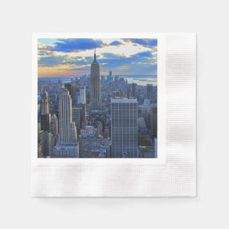 Guardanapo De Papel Horizonte de NYC no final da tarde enquanto o pôr