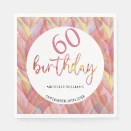 Guardanapo De Papel Hormona Tropical de Verão Penas Florais Rosa-Rosa