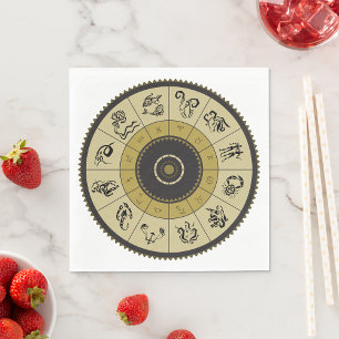 Guardanapo De Papel Horoscope Wheel Paper Napkins