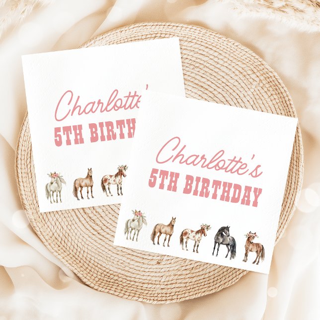 Guardanapo De Papel Horse Birthday Pony Party Napkins (Criador carregado)