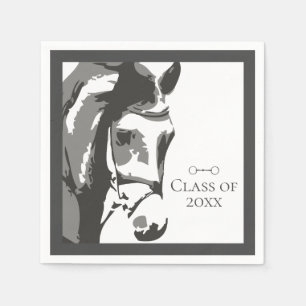 Guardanapo De Papel Horse Sketch, Snaffle Bit Cinza Graduação Classe
