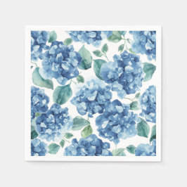 Guardanapo De Papel Hortênsia Blues | Padrão de Flor de Blooms Aquarel