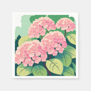 Guardanapo De Papel Hortênsia Rosa Floral Jardim Elegante