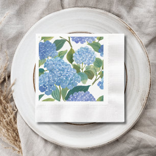 Guardanapo De Papel Hortênsias Azuis Belo Arbusto Floral