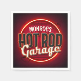Guardanapo De Papel Hot Rod Flames Nome Personalizado Garagem Personal