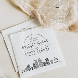 Guardanapo De Papel Houston Deco Skyline   Evento de Casamento Napkins