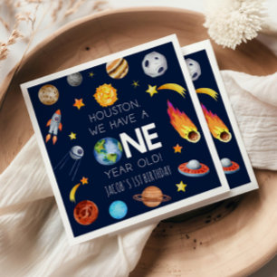 Guardanapo De Papel Houston Temos Uma Festa De Um Ano De primeiro aniv