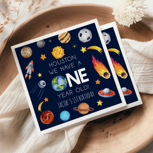 Guardanapo De Papel Houston Temos Uma Festa De Um Ano De primeiro aniv (Criador carregado)