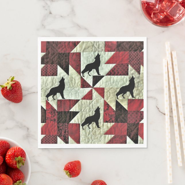 Guardanapo De Papel Howling Wolf Quilt (Insitu)