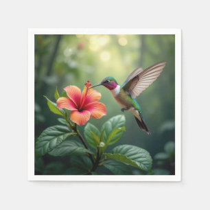 Guardanapo De Papel Hummingbird em Hibiscus
