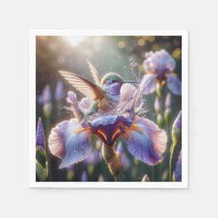 Guardanapo De Papel Hummingbird Espalhando Numa Íris