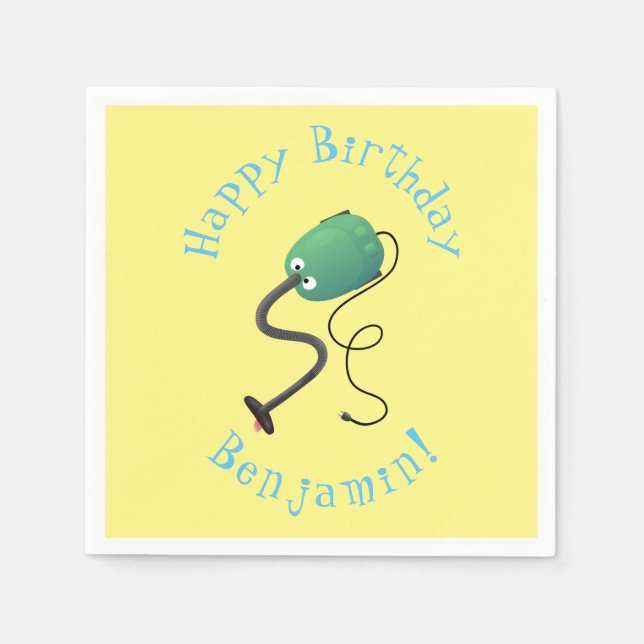 Guardanapo De Papel Humor de desenho animado de aspirador (Frente)