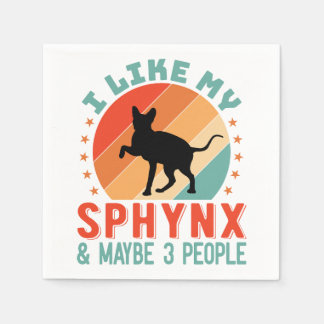Guardanapo De Papel Humor de Proprietário de Gatos Sphynx, Sem Cabelo,