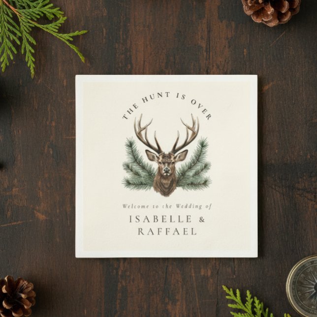 Guardanapo De Papel Hunt Está Sobre O Casamento Da Cabeça De Antler De (Criador carregado)