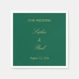 Guardanapo De Papel Hunter Green Ouro Beige Wedding Napkins