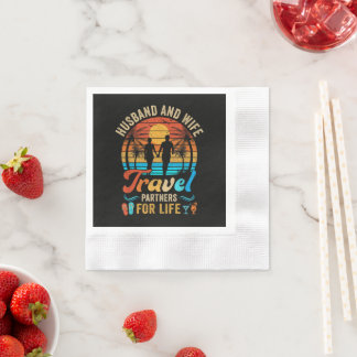 Guardanapo De Papel Husband and Wife Travel Partners for Life Beach