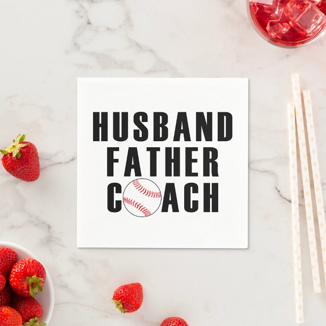 Guardanapo De Papel Husband Father Coach Baseball Dad Quote (Criador carregado)