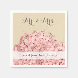 Guardanapo De Papel Hydrangea cor-de-rosa no casamento personalizado