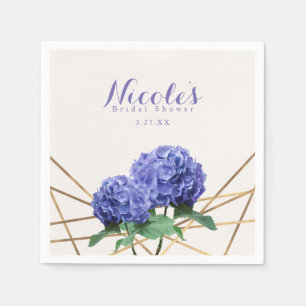 Guardanapo De Papel Hydrangea Flores & Ouro Casamento Personalizado El