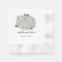 Hydrangeas brancas Casamento personalizado Napkins