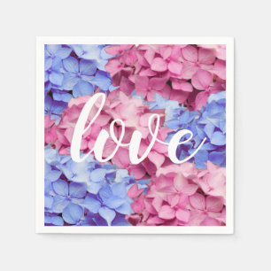 Guardanapo De Papel Hydrangeas celestiais do rosa e dos azuis bebés