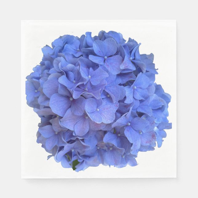Guardanapo De Papel Hydrangeas florais elegantes de periguito azul (Frente)