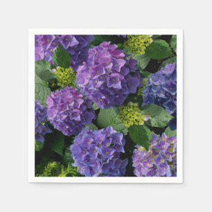 Guardanapo De Papel Hydrangeas    romântico azul púrpura floral   